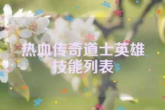热血传奇道士英雄技能列表