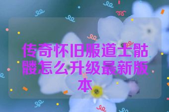 传奇怀旧服道士骷髅怎么升级最新版本