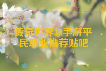 传奇世界3d手游平民职业推荐贴吧