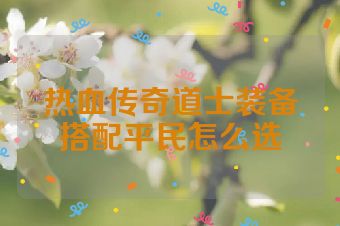 热血传奇道士装备搭配平民怎么选