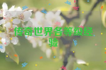 传奇世界各等级经验