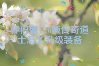 怀旧服1.76版传奇道士怎么升级装备