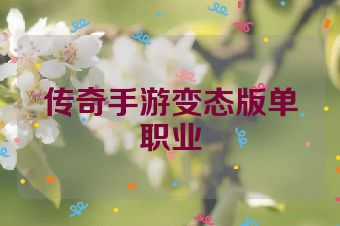 传奇手游变态版单职业