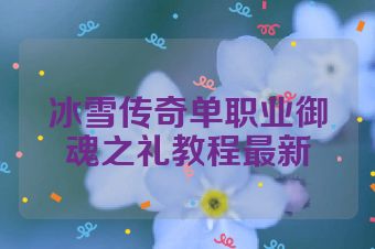 冰雪传奇单职业御魂之礼教程最新