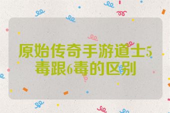 原始传奇手游道士5毒跟6毒的区别