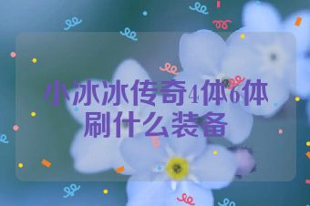 小冰冰传奇4体6体刷什么装备