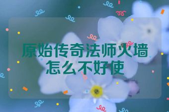 原始传奇法师火墙怎么不好使