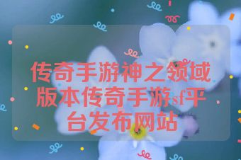 传奇手游神之领域版本传奇手游sf平台发布网站