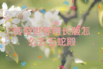 传奇世界时长版怎么去五蛇殿