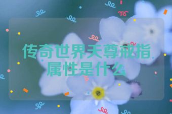 传奇世界天尊戒指属性是什么