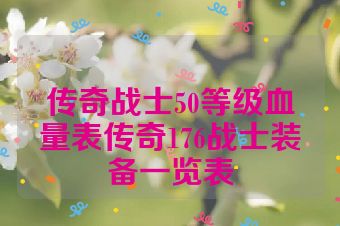 传奇战士50等级血量表传奇176战士装备一览表