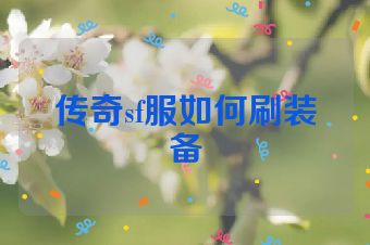 传奇sf服如何刷装备