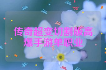 传奇超变切割版高爆手游单职业
