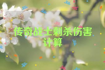传奇战士刺杀伤害计算