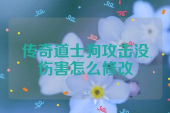 传奇道士狗攻击没伤害怎么修改