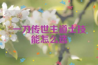 一刀传世主道士技能怎么选