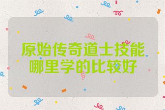 原始传奇道士技能哪里学的比较好