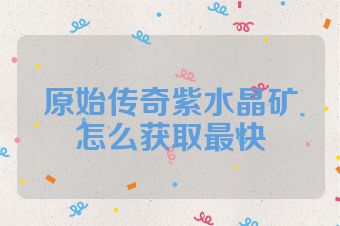 原始传奇紫水晶矿怎么获取最快