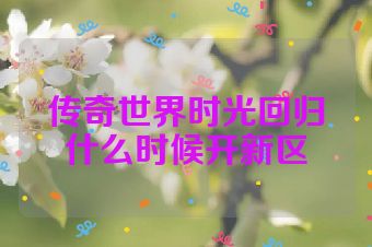 传奇世界时光回归什么时候开新区