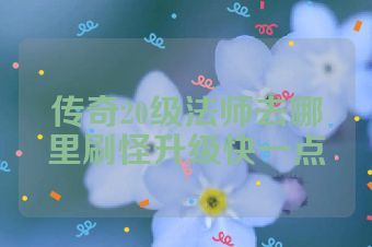 传奇20级法师去哪里刷怪升级快一点