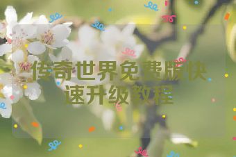 传奇世界免费版快速升级教程