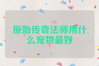 原始传奇法师用什么宠物最好