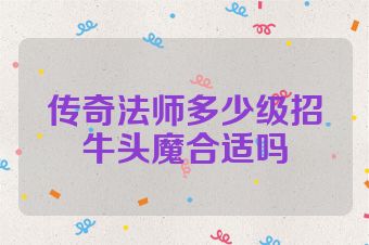 传奇法师多少级招牛头魔合适吗