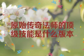 原始传奇法师的顶级技能是什么版本