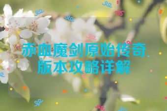 赤血魔剑原始传奇版本攻略详解