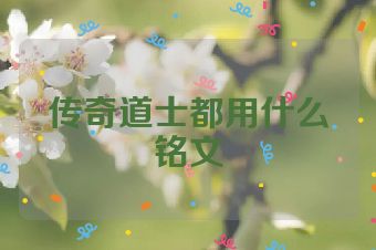 传奇道士都用什么铭文