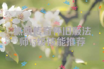 热血传奇怀旧版法师15级技能推荐