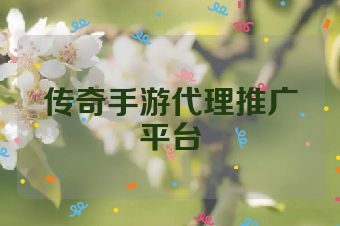 传奇手游代理推广平台