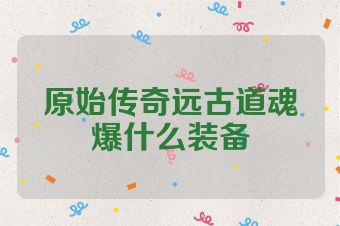 原始传奇远古道魂爆什么装备