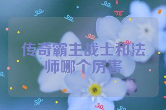 传奇霸主战士和法师哪个厉害