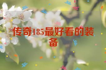 传奇185最好看的装备