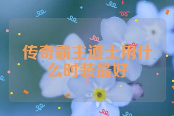 传奇霸主道士用什么时装最好