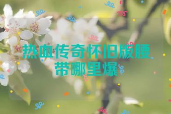 热血传奇怀旧版腰带哪里爆