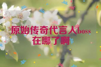 原始传奇代言人boss在哪了啊
