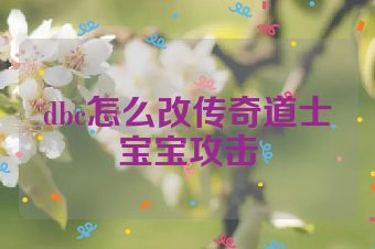 dbc怎么改传奇道士宝宝攻击