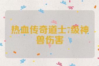 热血传奇道士7级神兽伤害