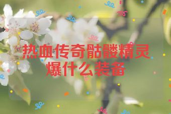 热血传奇骷髅精灵爆什么装备