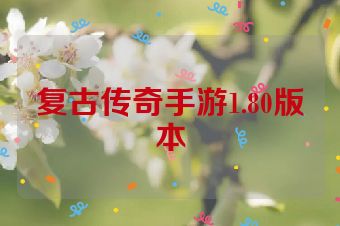 复古传奇手游1.80版本