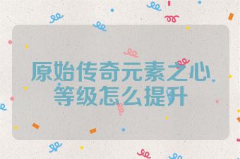 原始传奇元素之心等级怎么提升
