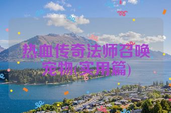 热血传奇法师召唤宠物(实用篇)