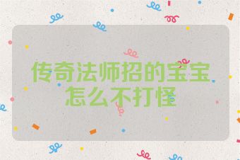 传奇法师招的宝宝怎么不打怪