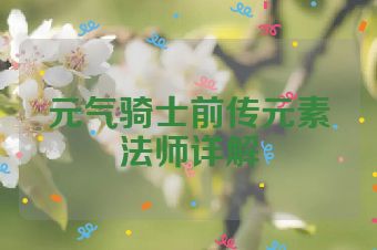 元气骑士前传元素法师详解