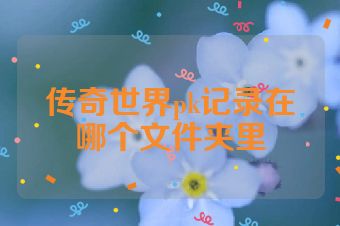 传奇世界pk记录在哪个文件夹里