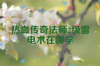 热血传奇法师2级雷电术在哪学