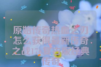 原始传奇热血之刃怎么获得最新传奇之战176复古版经典传奇