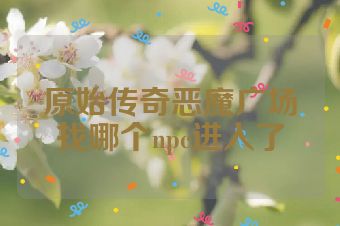 原始传奇恶魔广场找哪个npc进入了